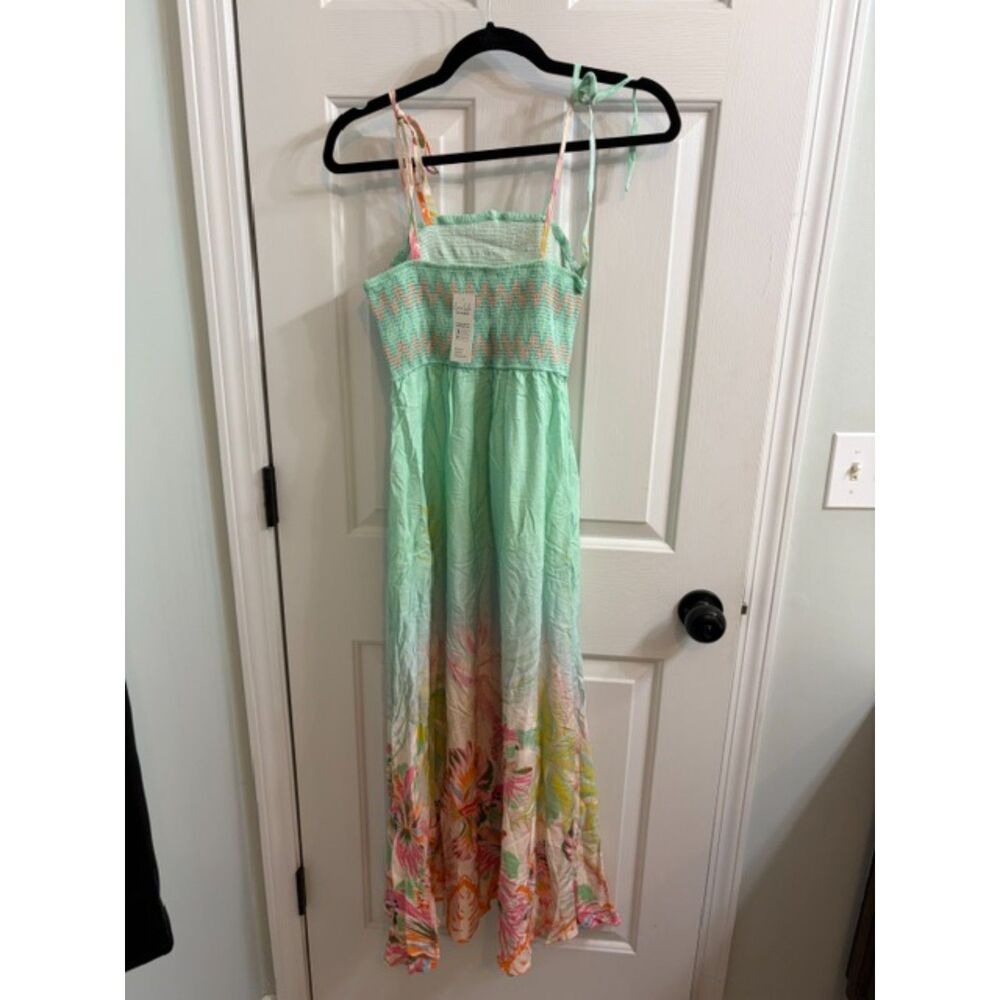 NWT Cupshe Floral Smocked Tie Strap Dress Size Small - Picture 3 of 6